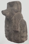 ANUBIS   DEUS DAS PRÁTICAS FUNERÁRIAS E DOS MORTOS  REPRESENTADO COM CORPO DE HOME E CABEÇA DE CHACAL ESCUTURA VOTIVA EM PASTA DE PEDRA GRÃOS DE QUARTZO EM PÓ FINO FUNDIDOS COM PEQUENAS QUANTIDADES DE ÁLCALI E/OU CAL POR MEIO DE AQUECIMENTO PARCIAL). EX COLEÇÃO DR. ANTONIO MELILLO E EX COLEÇÃO DR. CARLOS M. FERREIROZ DIAZ. )  1200  A.C..  PROVENIENTE DE ESCAVAÇÃO EM TEBAS. EGITO, 14  CM DE ALTURA. NOTA: Anúbis , antigo deus egípcio das práticas funerárias e do cuidado dos mortos, representado por um chacal ou pela figura de um homem com cabeça de chacal . No início do período dinástico e no Império Antigo, ele desfrutou de uma posição proeminente (embora não exclusiva) como senhor dos mortos, mas mais tarde foi ofuscado por Osíris . Seu papel é refletido em epítetos como Aquele que está em sua montanha (ou seja, a necrópole ), Senhor da Terra Sagrada, O mais importante dos ocidentais e Aquele que está no local de embalsamamento.A sua preocupação particular era com o culto funerário e o cuidado dos mortos; portanto, ele tinha a reputação de ser o inventor deembalsamamento , arte que ele empregou pela primeira vez no cadáver de Osíris. Em seu papel posterior como condutor de almas, ele foi algumas vezes identificado pelo mundo greco-romano com o grego Hermes na divindade compostaHermanúbis.