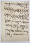 MARQUES DE QUELUZ  JOÃO SEVERIANO MACIEL DA COSTA (1769-1833) GOVERNADOR DA GUIANA FRANCESA QUANDO DA SUA OCUPAÇÃO POR TROPA PORTUGUESA DE 1809 A 1817. MINISTRO DO IMPÉRIO, MINISTRO DA FAZENDA, CONSELHEIRO DO ESTADO, PRESIDENTE DA PROVÍNCIA DA BAHIA E SENADOR DO IMPÉRIO  OFÍCIO DATADO DE 6 DE FEVEREIRO DE 1827 EM RESPOSTA A SOLICITAÇÃO DA VIÚVA MARQUESA DE VILLA REAL DA PRAIA GRANDE DONA MARIA DA ENCARNAÇÃO CARNEIRO DE FIGUEIREDO SARMENTO (1780-1860) . DIAS DEPOIS DA MORTE DE SEU MARIDO A MARQUESA APELA A DOM PEDRO I POR UMA PENSÃO VITALÍCIA PARA SUA SOBREVIVÊNCIA FACE O MARQUES NÃO POSSUIR FORTUNA E TER DEDICADO SUA VIDA A GRANDEZA DO BRASIL, A CAUSA DA INDEPENDÊNCIA E AOS NEGOCIOS DO IMPÉRIO DESDE ANTES DE SUA FUNDAÇÃO. O MARQUES DE VILLA REAL DA PRAIA GRANDE NÃO FOI UM HOMEM VERDADEIRAMENTE RICO, MESMO TENDO OCUPADO POSIÇÕES DE DESTAQUE COMO GOVERNADOR DE PERNAMBUCO A ÉPOCA DE DOM JOÃO VI E MINISTRO DE ESTADO E CONSELHEIRO DO IMPERADOR DOM PEDRO I.  EXCERTOS DO TEXTO: REPORTANDO-ME A MARQUESA DE VILLA REAL DA PRAIA GRANDE O TOTAL O TOTAL DESAMPARO COM QUE FICOU PELA MORTE DO SEU MARIDO O MARQUÊS DO MESMO TÍTULO CUJA HERANÇA NÃO  CONSISTE    SENÃO DOS LONGOS E MUITO DESMEDIDOS SERVIÇOS FEITOS POR ELE A ESSE IMPÉRIO PEDINDO-ME QUE EM PRINCIPIO DE REMUNERAÇÃO DELES HAVENDO EU POR BEM ARBITRAR-LHE UMA PENSÃO BSTANTE PARA SUA DESCENTE SUSTENTAÇÃO. E RECONHECENTO EU OS BONS E RELEVANTES SERVIÇOS DE SEU FALECIDO MARIDO  E A VERDADE DO ALEGADO EM SUA SUPLICA HEI POR BEM ORDENAR QUE PELO TESOURO PÚBLICO SE LHE PAGUE A PENSÃO ANUAL DE HUM CONTO DE RÉISSALVA A APROVAÇÃO DA ASSEMBLÉIA LEGISLATIVA. O MARQUES DE QUELUZ DO MEU CONSELHO DE ESTADO MINISTRO E SECRETÁRIO DE ESTADO DOS NEGÓCIOS DO IMPÉRIO  DOS NEGÓCIOS ESTRANGEIROS ENCARREGADO DO INTERMEDIAMENTO DOS NEGÓCIOS DA FAZENDA O TENHA ASSIM ENTENDIDO E O FAÇA EXECUTAR COM OS DESPACHOS NECESSÁRIOS. PALÁCIO DO RIO DE JANEIRO EM TREZ DE FEVEREIRO DE MIL OITOCENTOS E VINTE E SETE. SEXTO DA INDEPENDÊNCIA DO IMPÉRIO. COMO A RUBRIDA DE SUA MAGESTADE O IMPERADOR E MARQUES DE QUELUZ CUMPRA-SE E REGISTRE-SE . RIO DE JANEIRO EM 6 DE FEVEREIRO DE 1827. ASSINA MARQUES DE QUELUZ. NOTA: João Severiano Maciel da Costa, primeiro visconde com Grandeza e marquês de Queluz (Mariana, 27 de dezembro de 1769  Rio de Janeiro, 19 de novembro de 1833)  foi um magistrado e político brasileiro. Governador da Guiana Francesa, quando da sua ocupação por tropa portuguesa, de 1809 a 1817. Foi deputado à Assembleia Constituinte pela província de Minas Gerais, Ministro do Império, ministro da Fazenda, conselheiro de Estado, presidente da província da Bahia e senador do Império do Brasil. Além disso, foi dignitário da Imperial Ordem do Cruzeiro em 1824. Nascido em Mariana, em 27 de dezembro de 1769, filho do coronel Domingos Alves de Oliveira Maciel e sua mulher, Bárbara Benedita de Tavares da Costa Lobo Ferreira, João Severiano Maciel tinha somente uma irmã denominada Joana Teodora Inácia Xavier. Seu pai fora advogado e deputado da Assembleia Constituinte. Era neto do capitão-mor José Alves Maciel e bisneto do coronel Maximiano de Oliveira Leite, potentado da zona do Carmo, descendia portanto do grande bandeirante Fernão Dias. Ao ingressar na faculdade de Coimbra em Portugal, João realizou a sua matrícula adicionado o Da Costa ao seu sobrenome e aplicou-se para estudar Direito e Matemática, sendo o último obrigado pela família. Formou-se em 1792 em Direito e em 1793 em cânones. Não se sabe o motivo da troca de matemática para canto. Ao regressar ao Brasil seu primeiro emprego foi de desembargador agravista da Casa de Suplicação, onde ficou até chegada da família real em 1808, quando recebeu uma missão especial do Príncipe Regente. Tal missão o levou no ano seguinte para a Guiana Francesa onde ficou até 1817 como intendente-geral de Caiena. Ao voltar para o Brasil Maciel trouxe consigo diversas especiarias e frutos, entre eles estão: noz-moscada, fruta-pão, cravo- da- índia, camboeira, abacateiro e a cana caiena - melhor cana que a cultivada no país.Após regressar de Caiena, Maciel se instalou no Rio de Janeiro, local onde importantes decisões políticas e administrativas eram realizadas. Na cidade maravilhosa onde era um indivíduo extremamente influente, considerado confidente do Rei, mas em 1821 foi preso juntamente com outros indivíduos acusado de tramar um impedimento da ida do Príncipe Regente para Lisboa e foi despachado juntamente com Dom João IV para a Europa onde ao chegar foi impedido de desembarcar e como resultado voltou ao Brasil. Ao retornar, Maciel publicou o folheto Apologia que dirige á Nação portugueza João Severiano Maciel da Costa a fim de se justificar das imputaçõis que lhe fazem homens obscuros, as quais derão causa ao decreto de 5 de Junho e à providencia comunicada no aviso de 11 de Julho do corrente ano de 1821. Nele explicou o motivo de desejar revogar o decreto das Côrtes para aqueles que proibiram a permanência dele e outros indivíduos que acompanharam Dom João VI de volta a Lisboa. Já em 1822, Maciel se manteve distante da confusão que culminou na Independência do Brasil. Após a proclamação contrariado jurou lealdade ao Regente Dom Pedro, mas apreciou o método adotado para que o país ganhasse a autonomia. No ano seguinte, 1823, adentrou a carreira política concorrendo a Assembleia Constituinte representando o seu estado de origem,. Foi eleito presidente da Assembleia que logo foi dissolvida pelo Imperador, mas Maciel fora escolhido para participar a Comissão Especial na qual foi o primeiro a assinar a Constituição de 1824 e por este feito recebeu a Imperial Ordem do Cruzeiro. Sendo considerado o único homem que o Imperador ouvia foi nomeado Ministro do Império e no qual foi demitido no mesmo ano. Após a demissão, em 1825, ele foi eleito presidente da Bahia, cargo que ocupou até 1826, ano em que voltou para a Assembleia e logo saiu para ser Ministro dos Estrangeiros onde realizou grandes feitos. Nesse mesmo ano foi elevado de Visconde de Queluz para Marquês, com grandeza. Maciel foi casado com Juliana de Oliveira e teve diversos filhos, entre eles se destaca-se João Tavares Maciel da Costa, primeiro barão de Queluz  segundo Marquês de Queluz que se casou com Cândida Augusta de São José Werneck.  Maciel discutia e tratava a abolição da escravatura com um um problema para o Estado e previa como solução integrar a sociedade negativa a sociedade positiva, homogeneizado a população" e escreveu diversos textos sobre o assunto.  O Marquês chegou a escrever um livro sobre o assunto denominado Memoria sobre a necessidade de abolir a introdução dos escravos africanos no Brasil: sobre o modo e condições com que esta abolição se deve fazer; e sobre os meios de remediar a falta de braçõs que ela pode ocasionar. 