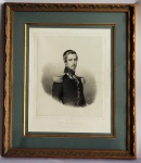 DUQUE DE AUMALE (1822 - 1897) - HENRI D'ORLEANS. TIO DO PRÍNCIPE GASTÃO DE ORLEANS, CONDE DE EU E DA PRINCESA ISABEL. COM PASSE PARTOUT. Henri d'Orleans. DUC D'AUMALE. PEINT PAR F WINTERHALTER. LITH PAR LEON NOEL.  FRANÇA, SEC. XIX. 79 X 70 CMNOTA: Henrique Eugênio Filipe Luís de Orléans (em francês: Henri Eugène Philippe Louis; Paris, 16 de janeiro de 1822  Giardinello, 7 de maio de 1897), foi um príncipe francês da Casa de Orléans e Duque de Aumale, um dos primeiros bibliófilos e colecionadores de arte antiga de seu tempo. Era filho do rei Luís Filipe I da França e de sua esposa, a princesa Maria Amélia de Nápoles e Sicília.
