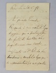 CONDE DEU  CARTA DO CONDE DEU, CONSORTE DA PRINCESA ISABEL ESCRITA DE PUNHO E DIRIGIDA A UM VISCONDE TRATANDO DE NEGÓCIOS DE ESTADO. DIZ A MISSIVA: PALÁCIO ISABEL 6-5-72 MEU QUERIDO VISCONDE, Respondo a sua carta de hoje desejando que o prolongado das festas de hontem não prejudicasse sua saúde. Quanto ao Dr. Toledo não duvidados rerebe-lo logo que se apresentar e as respostas a dar-lhe é que não havendo mais thermas disponíveis só poderei obter algumas se chegarem outras de Montevidéo. Devolvo os papeis das suas propostsa que já examinei juglo que não são realizáveis a vista do privilegio concedido a Companhia Locomotora a quyal exclui o estabelecimento nessa para da cidade de outras empresas congêneres. Contamos  com sua  visita amanhã e fico sempre seu amigo de coração. Gaston.