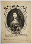 PRINCESA ISABEL LUISA JOSEFA DE PORTUGAL  MAGNIFICA GRAVURA  EM BURIL DATADA DE 1680, GRAVADA POR Nicolas de Larmessin. APRESENTA A PRINCESA DA BEIRA DONA ISABEL HERDEIRA PRESUNTIVA DO TRONO DE PORTUGAL LUXUOSAMENTE VESTIDA. CONTEM A LEGENDA: ELISABETH MARIE LOUISE INFANTE DE PORTUGAL FILLE UNIQUE DE DOM PEDRO PRINCE REGENT DE PORTUGAL ET DES ALGARVES ET DE LOUISE MARIE FRANÇOISE DE SAVOYE NEMOURS NACQUITE LE 6 DE JANUIER 1669 ACCORDEE POUR ESPOUSE A AMEDEE DUC DE SAVOYE SON COUSIN. A PARIS CHEZ LA VEUVE BERTRAND RUE ST JACQUES A LA POME DOR PRESS SAINT SEVERIN AVEC PRINT DU ROY. DE LLAMERSSAN SCULP 1680NOTA: A infanta Isabel Luísa Josefa de Portugal (6 de janeiro de 1669 - 21 de outubro de 1690) foi filha única de Pedro II de Portugal e da sua primeira esposa e ex-cunhada, Maria Francisca de Sabóia . Foi herdeira presuntiva do trono de Portugal entre 1668 e 1689, altura em que nasceu o seu meio-irmão João .  Isabel Luísa era filha única de Pedro II de Portugal e da sua primeira esposa, a princesa de origem francesa Marie Françoise de Sabóia . 3 Nasceu no Palácio da Ribeira , Lisboa , em 1669  Luís XIV enviou um enviado especial para felicitar o seu nascimento.  Aos cinco anos, Isabel Luísa foi declarada herdeira presuntiva do trono português durante as Cortes de 1674 .  Foi planejado que ela se casaria com Vítor Amadeu II de Sabóia ,  primo-irmão de sua tia Maria Joana , duquesa de Sabóia , então regente de seu filho. O casamento foi contestado pela maior parte da corte da Sabóia, pois significava que Victor Amadeus viveria em Portugal e a sua mãe permaneceria no poder. Mas esse plano não foi implementado.  Outros candidatos propostos incluíam Gian Gastone de' Medici (futuro Grão-Duque da Toscana), le Grand Dauphin filho de Luís XIV , Carlos II de Espanha ,  o Duque de Parma, bem como um Conde Palatino de Neuburg .  Nada resultou desses planos. Por isso foi apelidada de Sempre-noiva , Sempre-noiva.Morreu de varíola em Palhavã em 1690, quando tinha 21 anos. Isabel Luísa é sepultada no Mosteiro de São Vicente de Fora em Lisboa depois de ter sido transferida do Convento das Francesinhas .