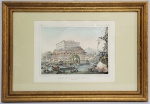 DEBARQUEMENT DE LA PRINCESE LEOPOLDINE, Á RIO DE JANEIRO - DESEMBARQUE DA PRINCESA REAL LEOPOLDINA NO PIER DO ARSENAL DA MARINHA, NA ENSEADA DA BAÍA DE GUANABARA. DESENHO DE JEAN BAPTISTE DEBRET E GRAVURA DE THIERRY FRÉRES  PUBLICADA EM 1839. A GRAVURA  SEGUNDO PINTURA DE DEBRET, REPRESENTA O DESEMBARQUE DA PRINCESA REAL DO REINO UNIDO DE PORTUGAL, BRASIL E ALGARVES, LEOPOLDINA CAROLINA NO RIO DE JANEIRO, A 6 DE NOVEMBRO DE 1817, COM A ENTRADA DA  GALEOTA REAL CONDUZIDA POR CEM REMADORES., FILHA DO IMPERADOR FRANCISCO I E DE MARIA TERESA DE ÁUSTRIA, CASARA POR PROCURAÇÃO A 13 DE MAIO DE 1817, EM VIENA, COM D. PEDRO, HERDEIRO DO TRONO DE PORTUGAL, FILHO DO REI D. JOÃO VI E DE D. CARLOTA JOAQUINA. ESTE CASAMENTO, UNINDO A CASA DE BRAGANÇA E A CASA DE ÁUSTRIA, PROCURAVA CONTRABALANÇAR A GRANDE PRESSÃO EXERCIDA PELA GRÃ-BRETANHA SOBRE PORTUGAL, AFASTANDO AINDA DO PRÍNCIPE HERDEIRO A INFLUÊNCIA DOS BOURBON E DA FRANÇA. POR OUTRO LADO, OS HABSBURGO VIAM COM BONS OLHOS UMA OPORTUNIDADE DE PENETRAÇÃO NA AMÉRICA DO SUL. D. LEOPOLDINA CAROLINA, JÁ ENTÃO IMPERATRIZ DO BRASIL, VIRIA A FALECER NO RIO DE JANEIRO EM 11 DE DEZEMBRO DE 1826, COM A IDADE DE VINTE E NOVE ANOS. DURANTE OS NOVE ANOS DO SEU CASAMENTO, TEVE VÁRIOS FILHOS, DOS QUAIS SOBREVIVERAM D. MARIA DA GLÓRIA, FUTURA RAINHA DE PORTUGAL, D. JANUÁRIA, D. FRANCISCA E D. PEDRO, FUTURO 2º IMPERADOR DO BRASIL. FRANÇA, SEC. XIX. 37 X 31 CM (DIMENSÃO DA GRAVURA). ACOMPANHA CERTIFICADO DE AUTENTICIDADE DA GALERIA O PAPEL DA ARTE.