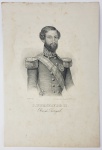 D. FERNANDO II  REI DE PORTUGAL (1816-1885)  - LITOGRAVURA A PARTIR  DE JOÃO MACPHAIL (1816-1856)  POR LOPES & BASTOS EM 1850. 31 X 20 CM