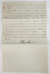 DONA MARIA II  - RAINHA DE PORTUGAL E PRINCESA DO BRASIL   CARTA DIRIGIDA AO CARDEAL SOGLIA  AGRADECENDO VOTOS DE FELIZ NATAL. COM SELOS DE ARMAS DATADA DE 30 DE MARÇO DE 1847. EXCERTOS DO TEXTO: ILUSTRISSIMO E REVERENDÍSSIMO EM CHRISTO PADRE CARDEAL SOGLIA: MEU COMO IRMÃO MUITO PREZADO. EU DONA MARIA POR GRAÇA DE DEUS RAINHA DE PORTUGAL, E DOS ALGARVES, DAQUEM E DALEM MAR EM ÁFRICA SENHORA DE GUINÉ E DA CONQUISTA, NAVEGAÇÃO  E COMÉRCIO DA ETIÓPIA, ARAPIA, PÉRSIA E DA INDIA ETC...VOS ENVIO MUITO SAUDAR COMO AQUELE QUE MUITO  PREZO. A GRANDE ESTIMAÇÃO EM QUE TENHO A VOSSA PESSOA FAZ MUI PLAUSÍVEL O OBSÉQUIO QUE ME FAZEIS DE ME AUGURARDES  BOAS FESTAS POR OCASIÃO DO ULTIMO ANIVERSÁRIO DE SACROSANTO NATAL. EU VOS AGRADEÇO ESTA DEMONSTRAÇÃO DO VOSSO ZELO E ROGO AO CÉU QUE REMUNERE AS VOSSAS BOAS QUALIDADES ILLUSTRISSIMO E REVERENDISSIMO EM CHRISTO PADRE CARDEAL SOGLIA, MEU COMO IRMÃO MUITO PREZADO. NOSSO SENHOR HAJA A VOSSA PESSOA EM SUA SANTA GUARDA. ESCRITA NO PALACIO O DAS NECESSIDADES EM 30 DE MARÇO DE 184I. ASSINA RAINHA .NOTA: Giovanni Soglia Ceroni (10 de outubro de 1779 - 12 de agosto de 1856) foi um prelado italiano da Igreja Católica .Foi ordenado sacerdote em 1º de janeiro de 1803. nomeou-o Bispo Titular de Éfeso em 2 de outubro de 1826 e foi ordenado bispo em 22 de outubro.Em 23 de junho de 1834 foi nomeado secretário da Congregação para os Estudos .Em 6 de abril de 1835, ele foi nomeado Patriarca Titular de Constantinopla.O Papa Gregório XVI fez dele um cardeal in pectore em 12 de fevereiro de 1838 e, em seguida, anunciou publicamente que ele era o Cardeal Sacerdote de Santi Quattro Coronati em um consistório papal realizado em 21 de fevereiro de 1839. Ele participou do conclave papal de 1846 que elegeu o Papa Pio IX .Ele serviu como Secretário de Estado da Santa Sé de 4 de junho de 1848 até sua renúncia em 29 de novembro daquele ano. Ele morreu em 2 de agosto de 1856.