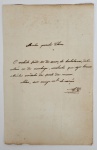 PRINCESA ISABEL  BILHETE ESCRITO EM PAPEL COM CHANCELA DA PRINCESA ISABEL ( P.D.I SOB COROA IMPERIAL EM RELEVO) DESTINADO A SUA TIA A PRINCESA DONA FRANCISCA, IRMÃ DE DOM PEDRO II, ENCARREGADA DE PROCURAR PRETENDENTES PARA AS DUAS PRINCESAS BRASILEIRAS NAS CORTES EUROPÉIS. O BILHETE TRATA DE UMA ENCOMENDA DE VESTIDO PARA PRINCESA ISABEL. EXCERTOS DO TEXTO: MINHA QUERIDA CHICA, O VESTIDO PODE SER DE CAÇA, DE BARBATANA, DE BACALHAU OU DE MANTEIGA, CONTANTO QUE SEJA BRANCO. MUITAS DA PARTE DA MANA. ADEUS SUA AMIGA MUITO DO CORAÇÃO. ASSINA I. P (ISABEL PRINCESA). DEC.  DE 1860. 21 CM DE ALTURA