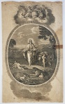 O SEXTO DIA DA CRIAÇÃO - NUTTAL FISHER & DIXON  - ATIVOS EM 1818 NA CIDADE DE LONDRES. A CRIAÇÃO DOS ANIMAIS  FECIT DEUS BESTIAS TERRAE  FORMIDÁVEL GRAVURA EM MEDALHÃO APRESENTANDO A CRIAÇÃO DOS ANIMAIS COM DEUS CAMINHANDO PELO ÉDEM E A SUA VOLTA LEÃO, LEOPARDO, UM QUERUBIM PUXANDO UMA VACA E SEU BEZERRO, UM LEOPARDO ANINHADO COM UMA OVELHA, QUERUBINS BRINCANDO COM SERPENTES, UM BOI PASTANDO COM URSO, UM LOBO DEITDO COM UM CORDEIRO. NO ALTO ENTRE NUVENS SERAFINSEM TORNO DE GLOBO. SUBLIME GRAVURA! INGLATERRA, INICIO DO SEC. XIX. 33 X 20 CMNOTA: Gênesis 1.24-31Então Deus disse: Produza a terra grande variedade de animais, cada um conforme a sua espécie: animais domésticos, animais que rastejam pelo chão e animais selvagens. E assim aconteceu.Deus criou uma grande variedade de animais selvagens, animais domésticos e animais que rastejam pelo chão, cada um conforme a sua espécie. E Deus viu que isso era bom.Então Deus disse: Façamos o ser humano à nossa imagem; ele será semelhante a nós. Dominará sobre os peixes do mar, sobre as aves do céu, sobre os animais domésticos, sobre todos os animais selvagens da terra e sobre os animais que rastejam pelo chão.Assim, Deus criou os seres humanos à sua própria imagem, à imagem de Deus os criou; homem e mulher os criou.Então Deus os abençoou e disse: Sejam férteis e multipliquem-se. Encham e governem a terra. Dominem sobre os peixes do mar, sobre as aves do céu e sobre todos os animais que rastejam pelo chão.Então Deus disse: Vejam! Eu lhes dou todas as plantas com sementes em toda a terra e todas as árvores frutíferas, para que lhes sirvam de alimento. E dou todas as plantas verdes como alimento a todos os seres vivos: aos animais selvagens, às aves do céu e aos animais que rastejam pelo chão. E assim aconteceu.Então Deus olhou para tudo que havia feito e viu que era muito bom. A noite passou e veio a manhã, encerrando o sexto dia.