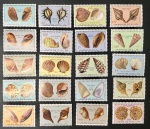 Angola 1974 - CONCHAS rara série completa de 25 selos sem carimbo com goma!