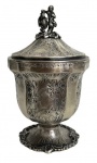 EUROPA SÉC.XIX - Raríssima âmbula em prata de lei europeia fartamente adornada com motivo floral. Ac