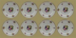 ROSENTHAL BAVÁRIA : Conjunto de oito pratos de bolo em alemã Rosenthal , pintada a mão , modelo "Madeleine". Med. 15 ,5 cm diam