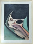 ALBERY : "Rosto de mulher" , Litografia sobre papel , ass. Med. Mi 67 x 46 cm  Me 85 x 64 cm (Acervo Leopoldo e Edna Savaget)
