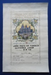 Impresso Colecionavel - Diploma Legião dos 10000 Construtores da Cathedral Metropolitana de Porto Al