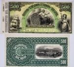 Numismática, BRAZIL Quinhentos Mil Reis, Serie 1ª, Frente no Papelao, verso solta 1890