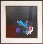 FUKA (Luiz Fernando da Cunha Peppe) (1948) - "Abstrato", o.s.t, assinado e datado frente e verso: 1984. Localizado Rio. Med. 50 x 50 cm e moldura: 70 x 70 cm.