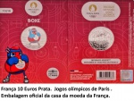 FRANÇA MOEDÃO DE PRATA DE 10 EUROS DOS JOGOS OLIMPICOS DE PARIS - Embalagem oficial da casa da moeda