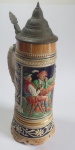 Caneco de Choop Alemão antigo- caneco de ceramica com tampa de estanho com caixinha de musica no fun