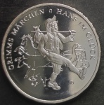 Alemanha - Moeda de 20 EUROS 2023 F - PRATA .925 - Contos de Grimm - Hans na Sorte - PROOF