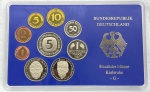 Alemanha - Estojo em Acrilico contendo 9 Moedas de Marcos 1989 - Letra G - STAATLICHE MUNZE KARLSRUHE - Proof