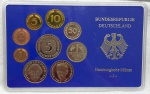 Alemanha - Estojo em Acrilico contendo 9 Moedas de Marcos 1989 - Letra J - HAMBURGISCHE MUNZE - Proof