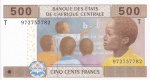 Congo - P-106Td - Cédula 500 Francs 2017 Flor de Estampa - C A S - Banco dos Estados Centro Africanos - Letra T=Congo - Africa - Reaproveitamento de Cédulas de 2002