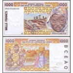 Costa do Marfim - P-111Ai - Cédula 1000 Francs 1999 Flor de Estampa - W A S Banco dos Estados  do Oeste Africano - Letra A=Côte D Ivoire - Africa