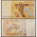 Costa do Marfim - P-119Ai - Cédula 500 Francs 2020 Flor de Estampa - W A S Banco dos Estados  do Oeste Africano - Letra A=Côte D Ivoire - Africa