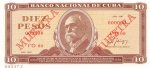 Cuba - P-104c.4s - Cédula Specimen de 10 Pesos 1987 - Flor de Estampa