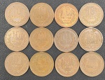 Japão - Lotão com 12 Moedas do Japão 10 Ienes - Bronze - Soberbas - Moedas circulante com valor cambiável e Colecionável