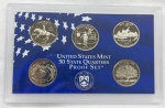 Estados Unidos - Set de 1999 com 5 Moedas Quarter States Proof/Mint - Letra S - Estojo Lacrado do Programa United Stats Mint 50 State Quarters Proof Set contendo os seguintes Estados - Delaware, Pensylvania, New Jersey, Georgia e Connecticut. Flor de Cunho sem caixa