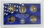 Estados Unidos - Set de 2000 com 5 Moedas Quarter States Proof/Mint - Letra S - Estojo Lacrado do Programa United Stats Mint 50 State Quarters Proof Set contendo os seguintes Estados - Massachusets, Maryland, South Carolina, New Hampishire e Virginia. Flor de Cunho sem caixa