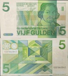 Holanda - P-95a - Cédula de 5 Gulden 1973 Flor de Estampa (com manchas do tempo) - Joost van den Vondel - Netherlands - Europa