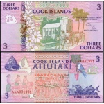 Ilhas Cook - P-7a - Cédula de 3 Dollars 1992 Flor de Estampa - Cook Islands - Oceania