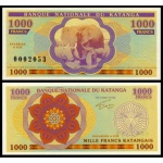 Katanga - Cédula Fantasia de 1.000 Francs 2015 Flor de Estampa