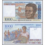 Madagascar - P-76a - Cédula de 1.000 Francs ou 200 Ariary 1994 Flor de Estampa - Madagaskar - África