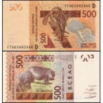 Mali - P-419Df - Cédula de 500 Francs 2017 Flor de Estampa - W A S Banco dos Estados Africanos do Oeste - Letra D=Mali - Africa