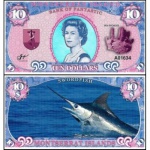 Motserrat - Cédula Fantasia de 10 Dollars 2018 Fe - Rainha - Montserrat Island