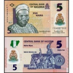 Nigéria - P-38j - Cédula de 5 Naira 2019 Polímero Flor de Estampa - África