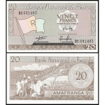 Ruanda - P-6e - Cédula de 20 Francs 1976 Flor de Estampa - Rwanda - Africa