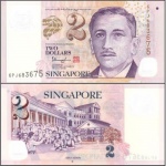 Singapura - P-46 - Cédula de 2 Dollars 2016 Polímero Flor de Estampa - Singapore - Ásia