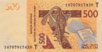 Togo - P-819Tc - Cédula 500 Francs 2014 Flor de Estampa - W A S Banco dos Estados Africanos do Oeste - Letra T=Togo - Africa