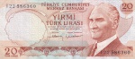Turquia - P-187a.3 - Cédula de 20 Lira Turca1983 Flor de Estampa - Turkey - Ásia