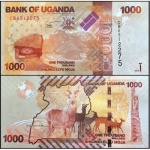 Uganda - P-49a - Cédula de 1.000 Shillings 2010 Flor de Estampa - África