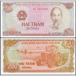 Vietnã - P-100a -  Cédula de 200 Dong 1987 Flor de Estampa - Viet Nam - Ásia - Lance Livre