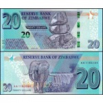 Zimbabwe - P-104a - Cédula de 20 Dollars 2020 Flor de Estampa - Hibrida