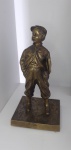 Escultura "Jornaleiro" em bronze 17cm