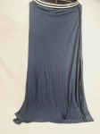 Saia longa For you nos tons de azul com detalhes branco 100% viscose, tamanho M.