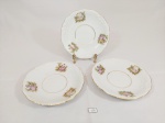 3 PIRES CENA GALANTES EM PORCELANA POLONESA FRISO OURO MEDE 15 CM