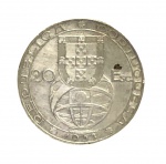 Moeda Portuguesa em prata, valor 20 escudos, ano 1953. Comemorativa dos 25 Anos da Renovação Finance