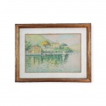 NEWTON COSTA (1925-2006) - Paisagem / Aquarela sobre Papel / Assinado CID / Med. Obra 23 x 33 cm - Med. Moldura 36 x 46 cm - Cursou a Escola de Belas Artes e foi aluno de Armando Vianna e Oswaldo Teixeira. Ao longo de sua vida recebeu medalhas de prata e bronze e menções honrosas em diversos salões de pintura.