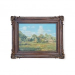 RUDOLF WEIGEL (1907 - 1987) - Paisagem com Igreja ao Fundo / Óleo sobre Tela / Assinado CIE / Med. Obra 30 x 40 cm - Med. Moldura 42 x 52 cm