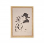 POTY LAZAROTTO (1924 - 1998) - "Composição" / Nanquim sobre Papel / Assinado CID / Datado  1975 / Med. Obra 38 x 26 cm - Não possui moldura